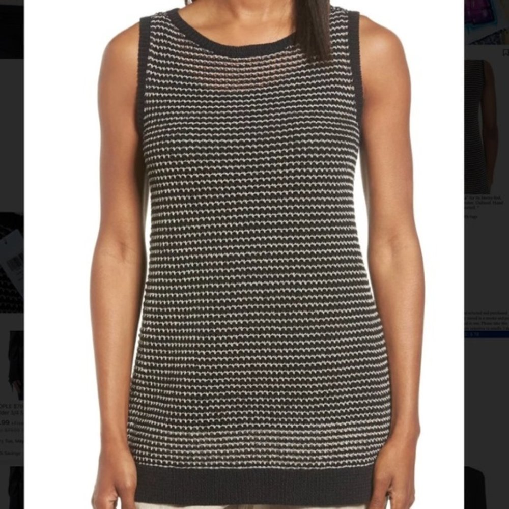 Eileen Fisher Crisp Organic Cotton Bateau Tank XS - Picture 2 of 6